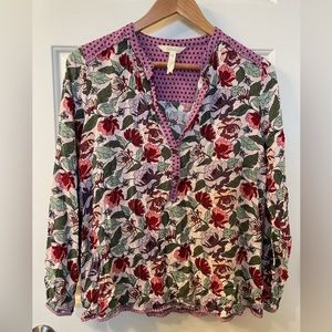 Matilda Jane Blouse Dawn or Dusk Floral Women's Medium Purple Boho